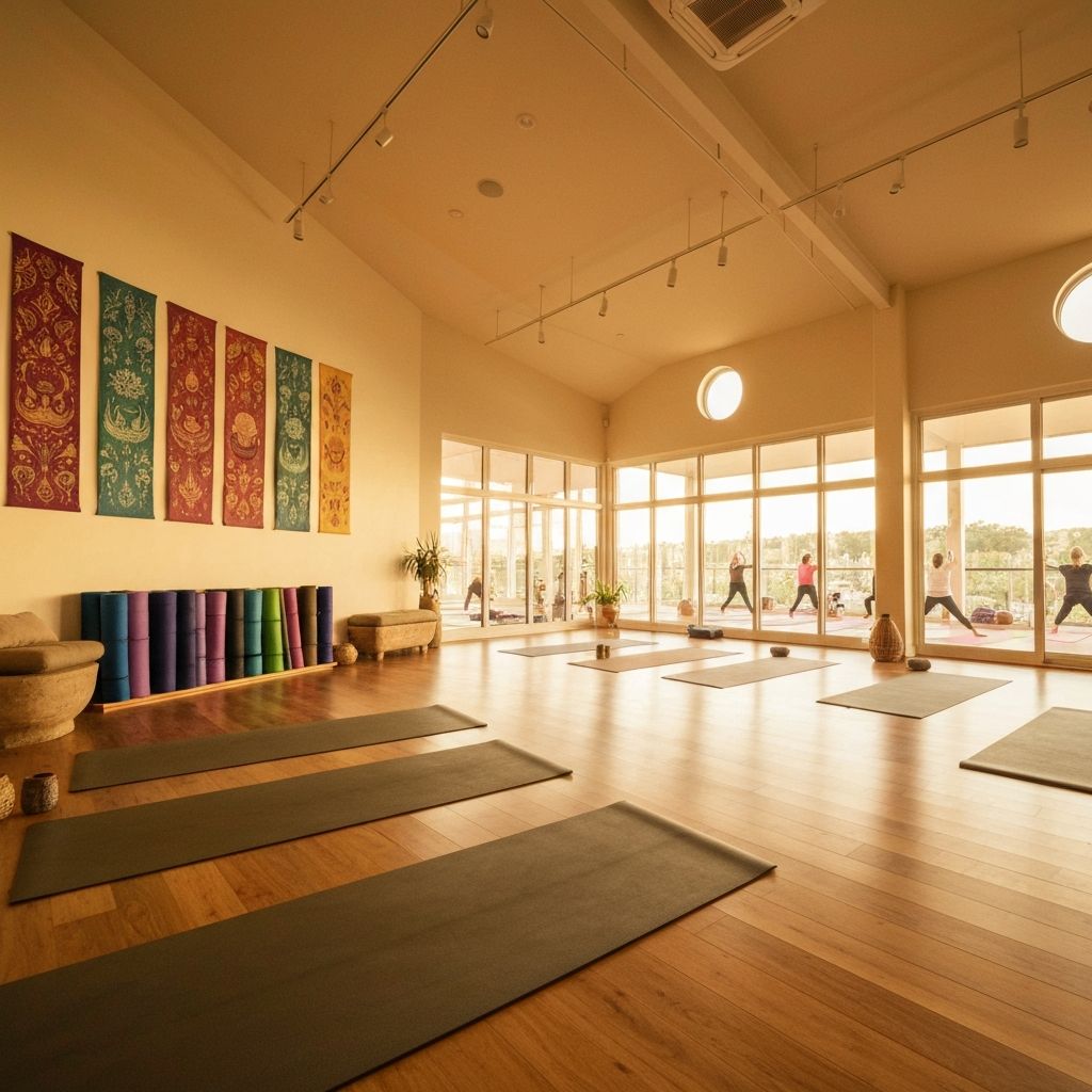 화사한 요가 스튜디오